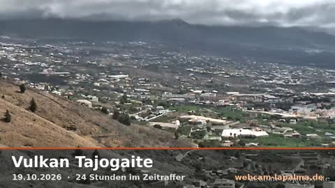 Zeitraffer Vulkan Tajogaite, Montag, 19. Oktober