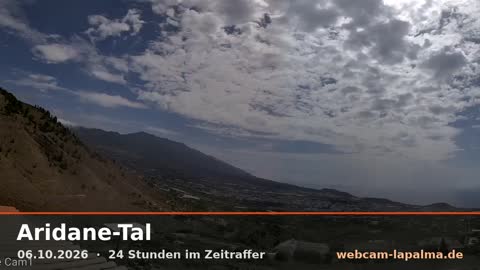 Aridane-Tal am 6. Oktober 2026 (Bild aus dem Zeitraffer)
