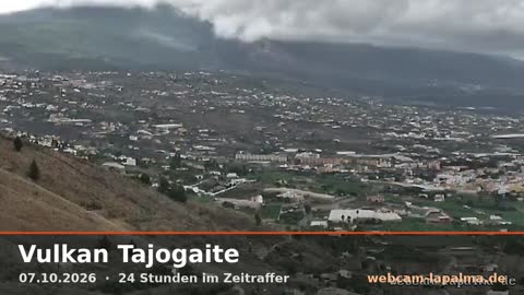 Vulkan Tajogaite am 7. Oktober 2026 (Bild aus dem Zeitraffer)