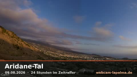 Zeitraffer Aridane-Tal La Palma 09.08.2026
