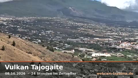 Zeitraffer Vulkan Tajogaite, Donnerstag, 8. Oktober