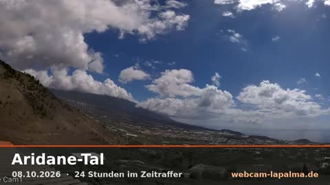 Zeitraffer Aridane-Tal, Donnerstag, 8. Oktober